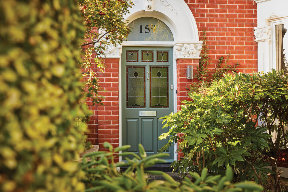 green victorian door