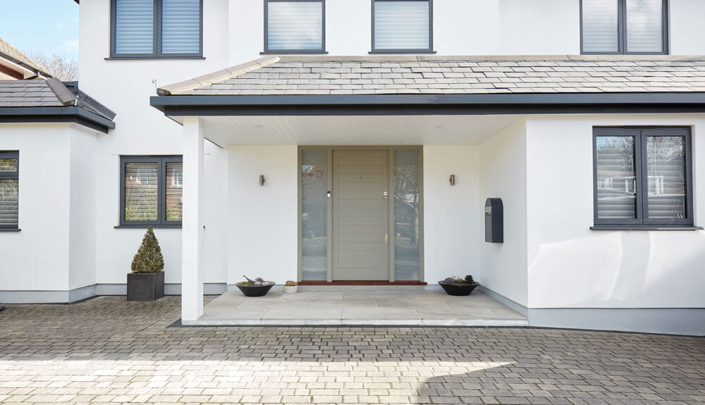 Contemporary Front Door with Sidelights