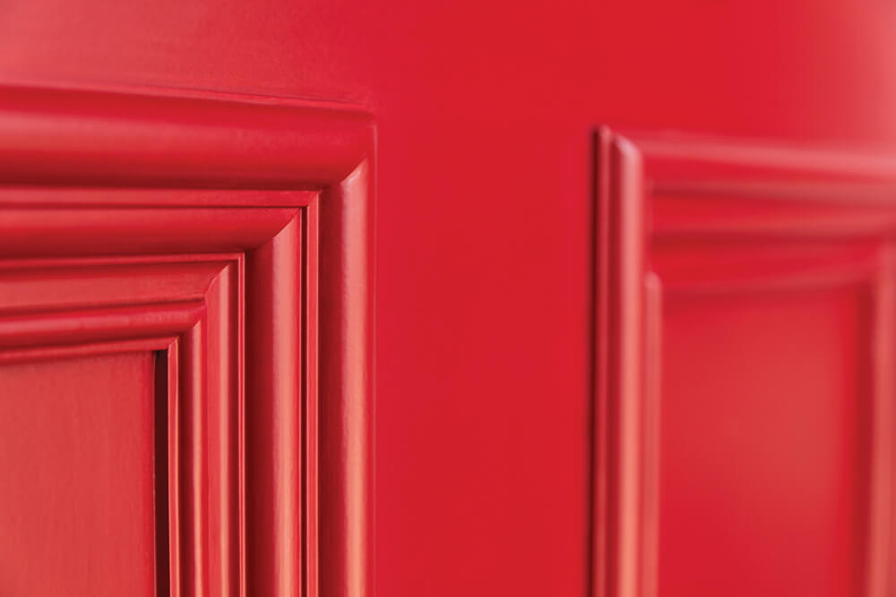 Red Victorian Door Detail