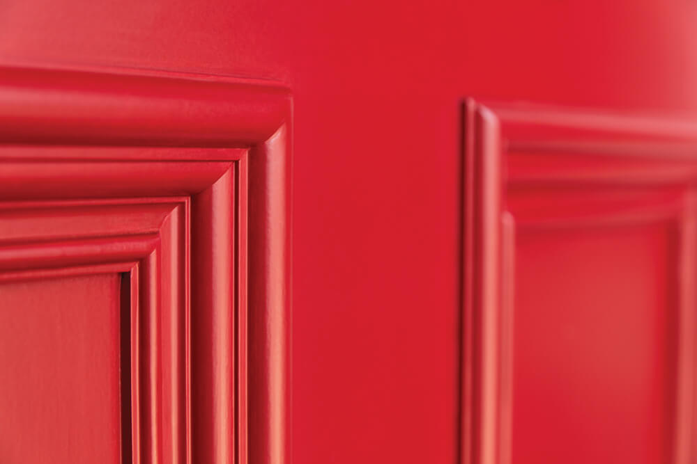 Red Victorian Door Detail