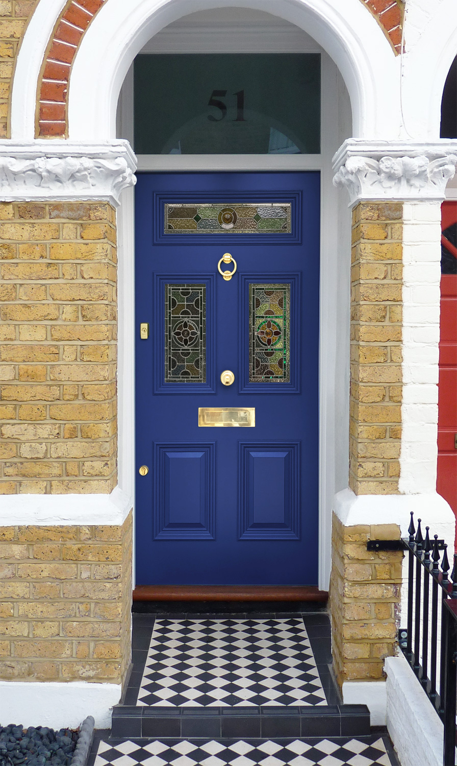 5 Panel Blue Edwardian Front Door