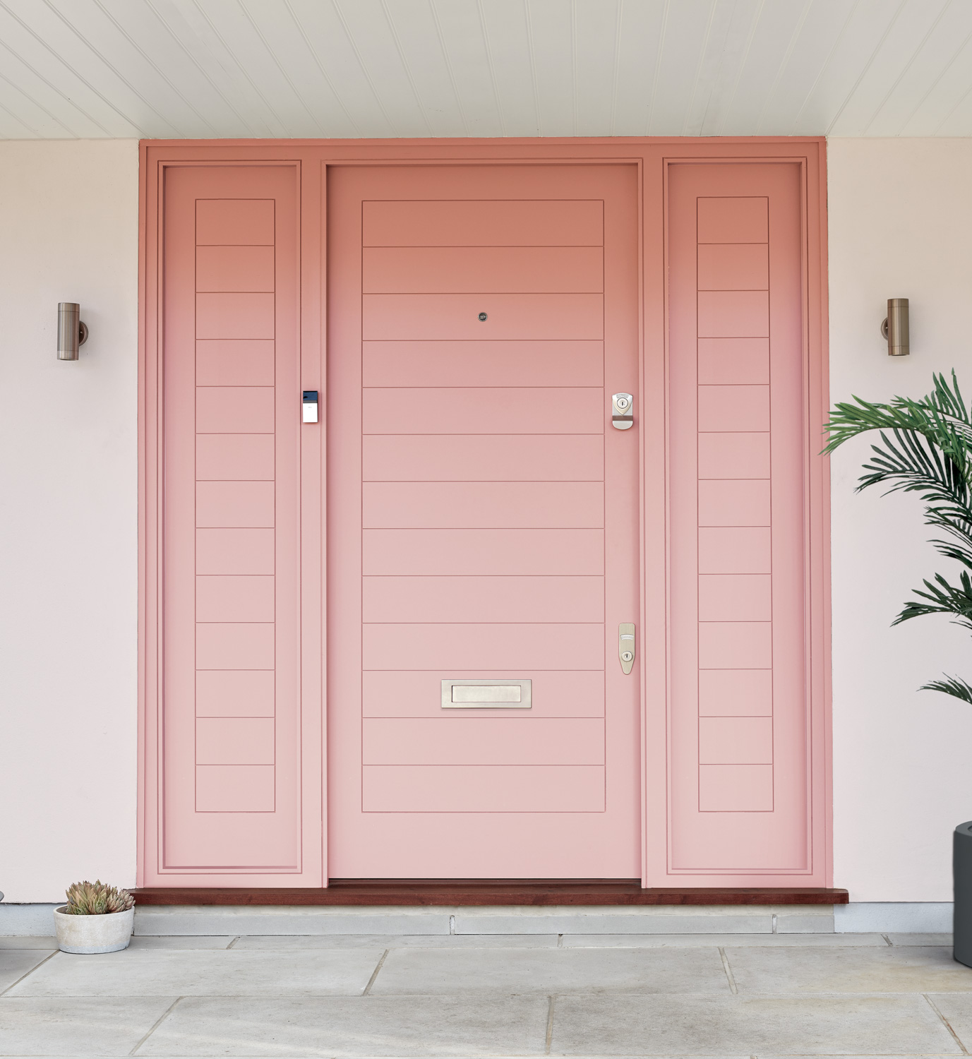 Pink Blush Contemporary door with silver hardware.