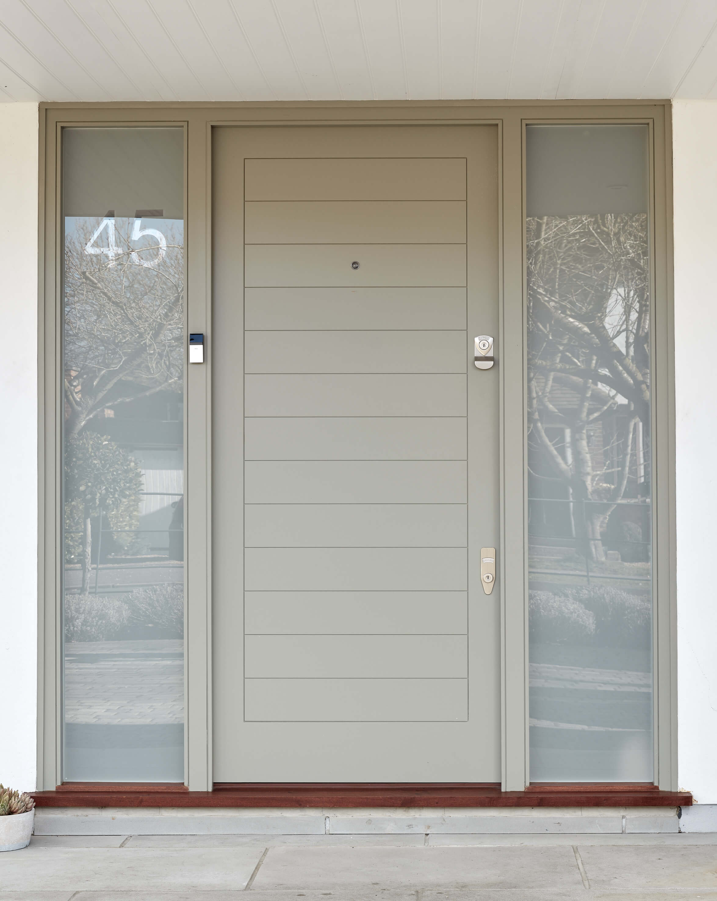 Solid Hardwood Wooden 4 Panel Front Door with sidelights and top light  Bespoke!