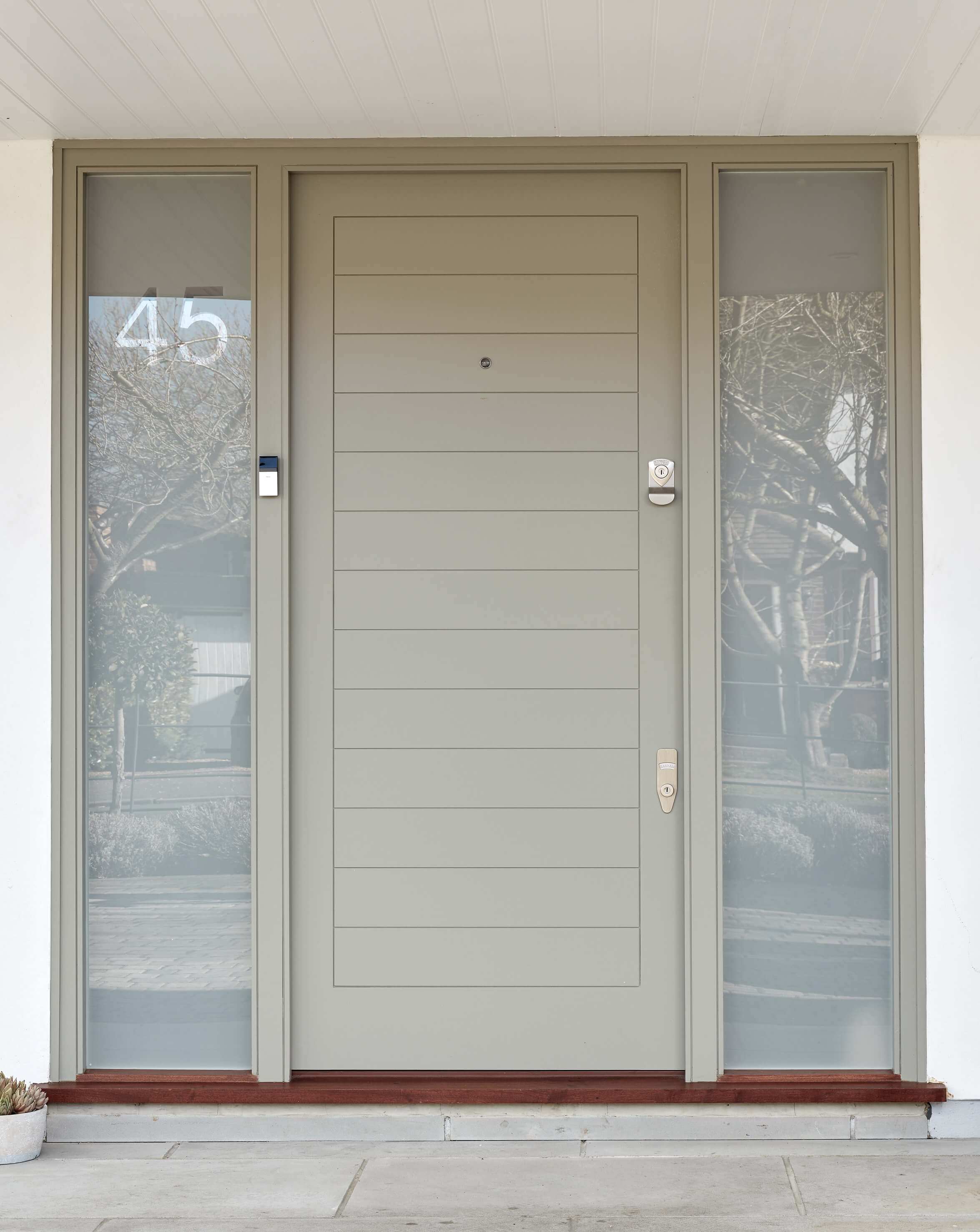  Contemporary  Front  Door  with Sidelights  London Door  Company